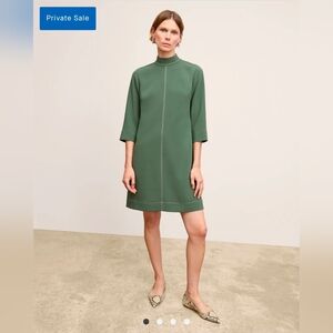 M.M. Lafleut High-Neck Green Shift Dress - Size 14